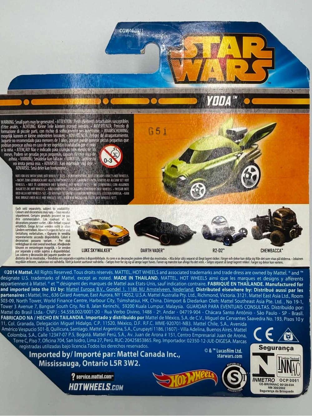 2014 Mattel Hot Wheels Star Wars Yoda Diecast Car - Picture 2 of 2